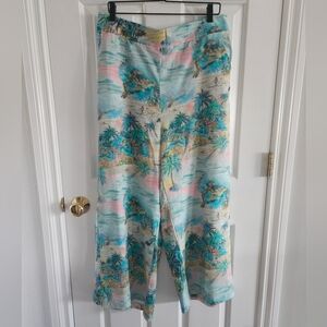NWT C&C California Tropical Print Linen Pants